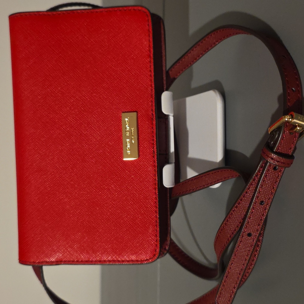 HENRI BENDEL NEW YORK Multi Red/Orange Crossbody/Clutch/Wallet Leather Bag - Picture 9 of 15